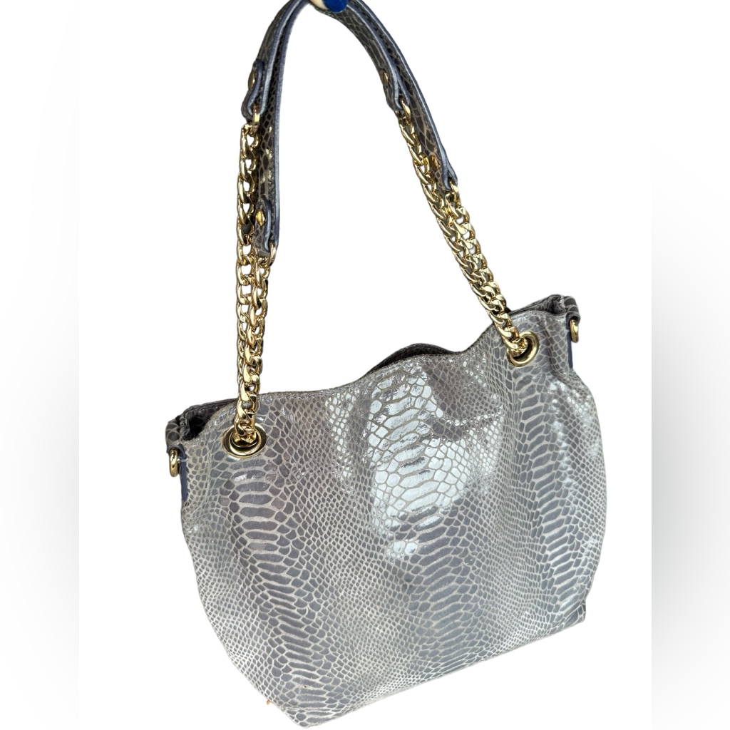 Michael Michael Kors Metallic Python Embossed Leather Convertible Shoulder Bag